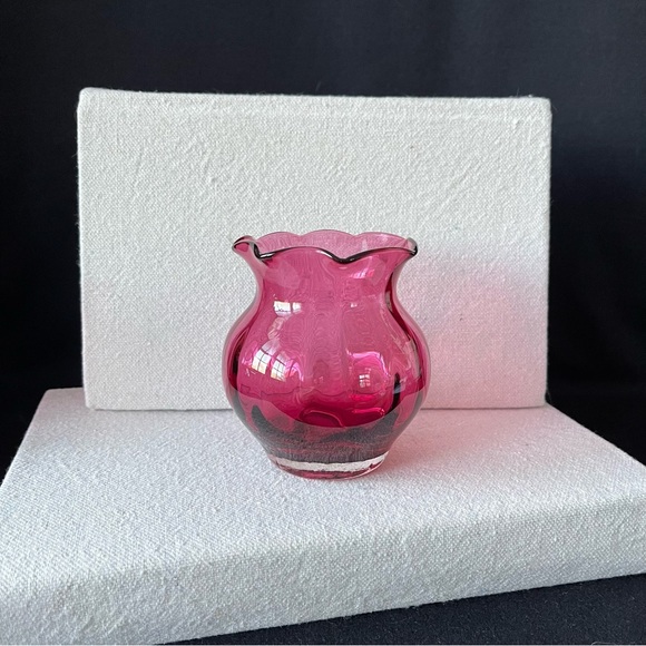 Pilgrim Cranberry Glass - 3 pieces - Vintage - Picture 6 of 14